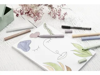 Markeerstift Eberhard Faber natural 6st. vierkant in etui - 5