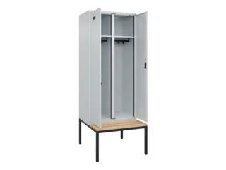 locker met bank,voor scheiding van kleding,HxBxD 2120x800x815mm,2vak - 1