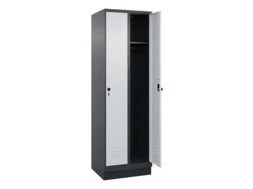 locker,HxBxD 1950x600x500mm,2vak,vak B 300mm,draaigrendel,sokkel