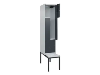 Z-garderobekast,HxBxD 2120x400x815mm,2vak,vak B 400mm,cil.-slot - 2