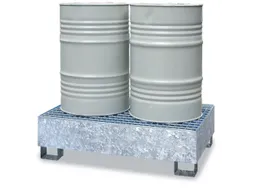 Opvangbak Staal 1250x820x340mm Voor 2x200l Vaten Rooster Verzinkt