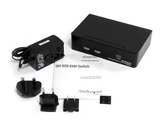 2-poort DVI USB KVM-switch met Audio en USB 2.0-hub
