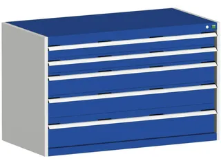 ladekast 800x1300x650mm 5laden zware lasten RAL7035 front RAL5010 - 1