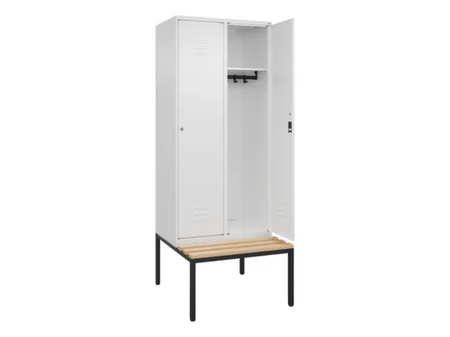 locker met bank,HxBxD 2120x800x815mm,2vak,vak B 400mm,cil.-slot