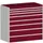 ladekast HxBxD 1200x1300x650mm 8laden romp RAL7035 front RAL3004