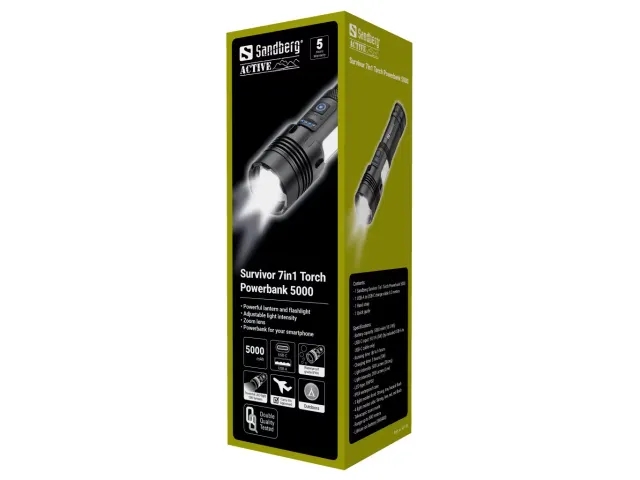 Sandberg Survivor 7in1 Torch Powerbank 5000 MAH