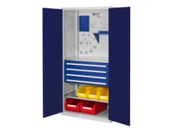 Materiaalkast Gesleufde Deuren Staal 1950x1000x600mm 4laden 2legborden