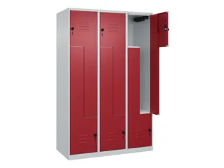 Z-garderobekast,HxBxD 1850x1200x500mm,vak B 200/400mm,draaigrendel - 2