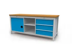 établi HxlxP 860x2000x750mm piètement RAL3003 faces avant RAL3003