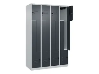 Z-garderobekast,HxBxD 1850x1200x500mm,vak B 150/300mm,draaigrendel - 2