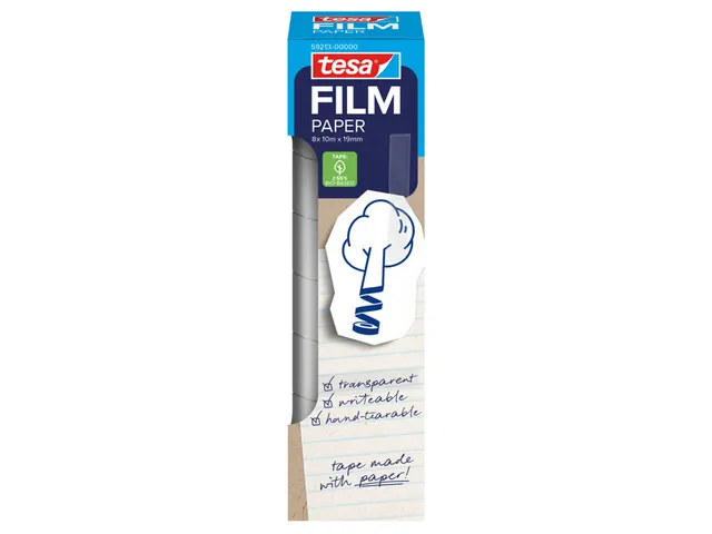 Tesa Plakband tesafilm papier 19mmx10m 8 rol