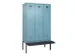 locker met bank,voor scheiding van kleding,HxBxD 2120x1200x815mm,3vak