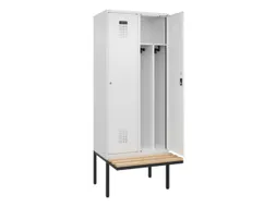 locker met bank,voor scheiding van kleding,HxBxD 2120x800x815mm,2vak