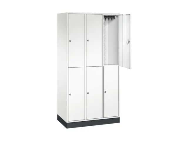 Dubbeldekse garderobekast,HxBxD 1950x920x500mm,3x2vak.,vak B 260mm