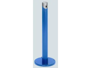 Staande Asbakzuil 2 liter H 1005mm Rond Ral5010 Bovengedeelte Zilver - 1