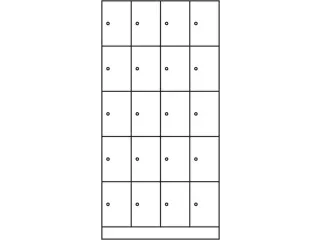 lockerkast 1950x900x480mm 4x5 vakken RAL7021 front RAL7021 sokkel - 4