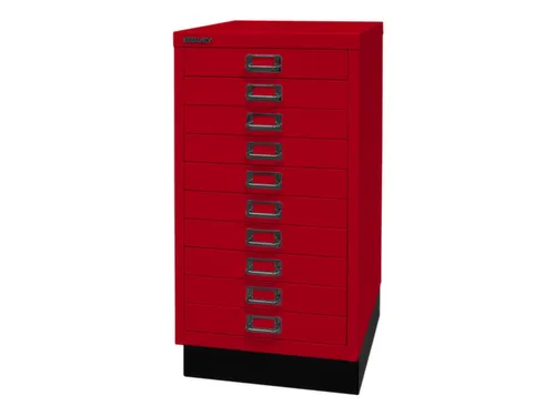 kantoor-ladekast HxBxD 670x349x432mm 10 laden romp kardinaalrood staal
