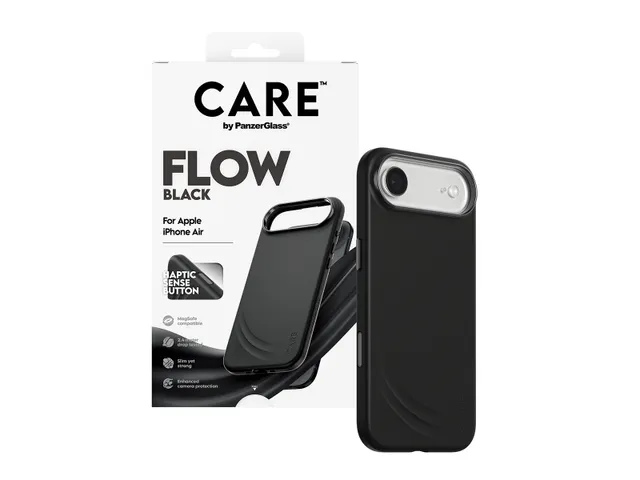 PanzerGlass CARE R-Flow Hoes Zwart voor iPhone 17 Air met MagSafe