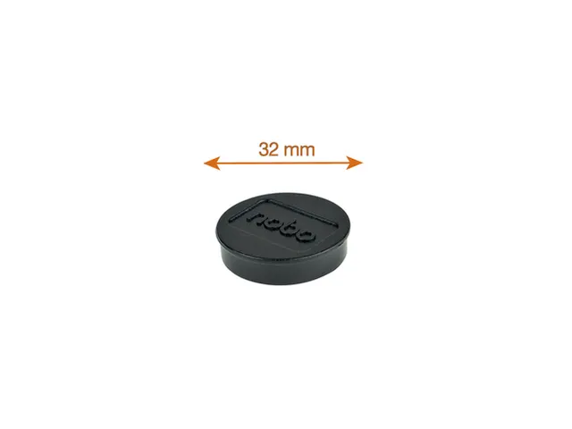 Aimant Nobo 32mm noir 10 pièces