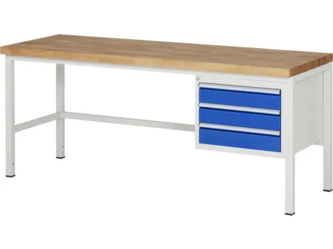 werkbank,HxBxD 840-1040x2000x700mm,beukblad,draagverm. 1250kg,4voeten