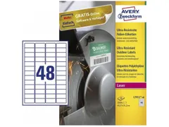Ultra-heavy duty Avery etiket 45,7x21,2mm wit, 40 vel, 48 etiketten pe