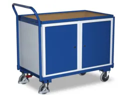Tafel- En Kastwagen 250kg Laadvl. Lxb 1000x600mm 2 Kasten Ral 5010