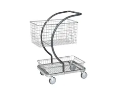 korfwagen,draagverm. 120kg,2etage(s),laadvl. LxB 595x360mm,staaletage