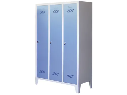 lockerkast v. kinderen,HxBxD 1600x930x500mm,3vak,RAL7035,front RAL3000