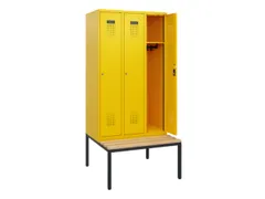locker met bank,HxBxD 1950x900x815mm,3vak,vak B 300mm,cilinderslot