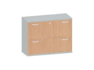 hangmappenkast 770x1000x430mm 2hangmappenframes Lichtgrijs+ Beuken - 1
