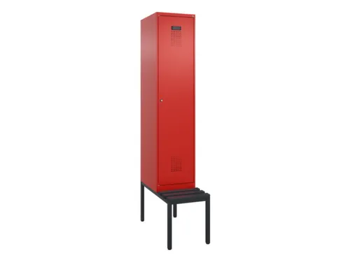 locker met bank,voor scheiding van kleding,HxBxD 2120x400x815mm,1vak