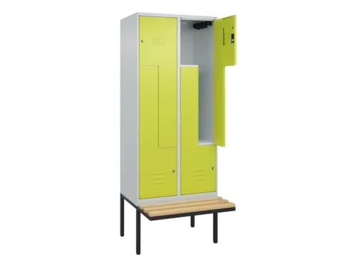Z-garderobekast,HxBxD 2120x800x815mm,4vak,vak B 400mm,cil.-slot