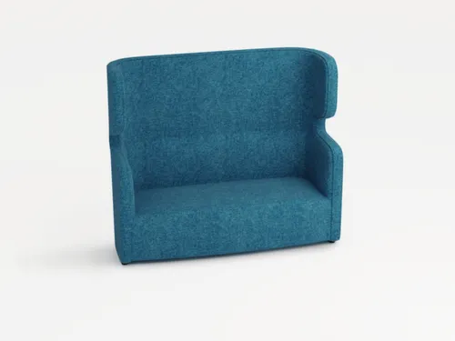 sofa,2-zits,geluidabsorberend,stof blauw,HxBxD 1330x1570x760mm