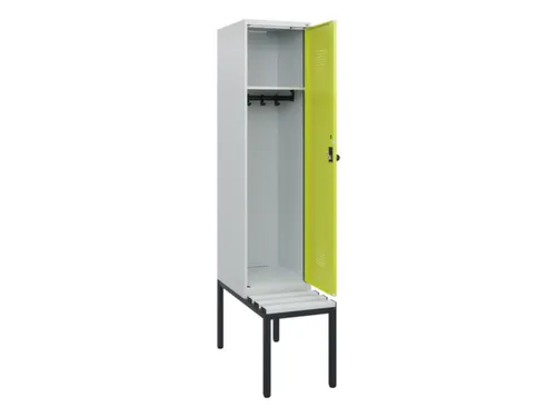 locker met bank,HxBxD 1950x400x815mm,1vak,vak B 400mm,draaigrendel