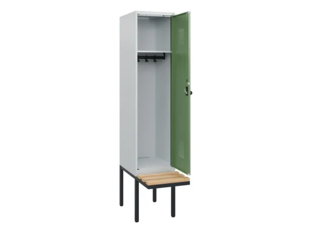 locker met bank,HxBxD 1950x400x815mm,1vak,vak B 400mm,draaigrendel