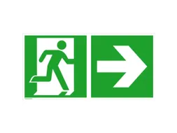 Borden Voor Vluchtroutesignalering,Nooduitgang Rechts,Pijl Rechts