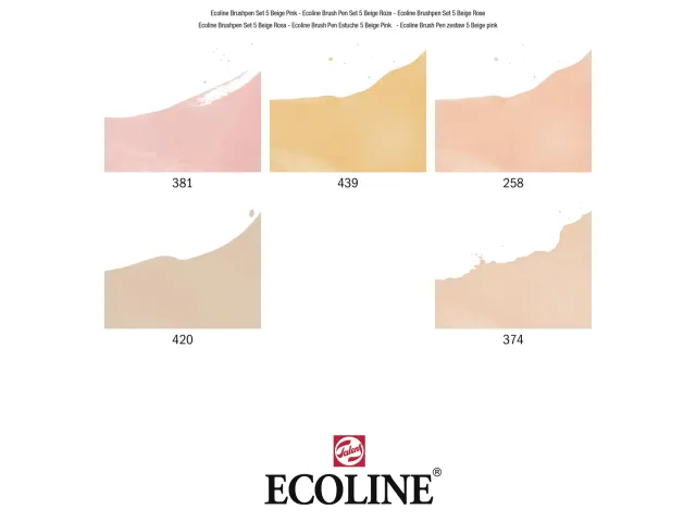 Feutre pinceau Talens Ecoline beige-rose assorti bliser 5 pièces