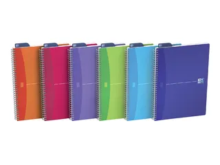 Spiraalblok Oxford MyColours A4 90vel lijn assorti - 6