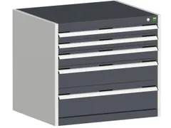 ladekast HxBxD 700x800x650mm 5laden romp RAL7035 front RAL7016