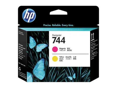 HP 744 F9J87A printkop magenta en geel