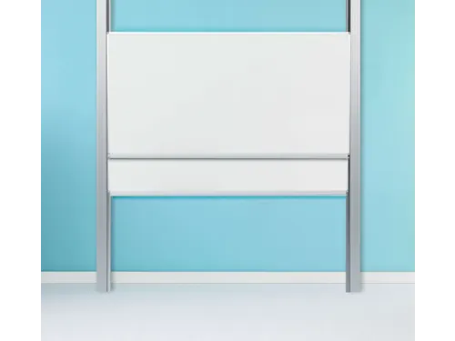 Schoolbord Dubbelvlaksbord 100x250cm Verstelbaar Kolom Wit Emaille