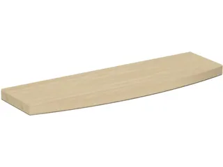 Gebogen tassenplank,v. balie,BxD 500x150mm,hout,esdoorn - 3
