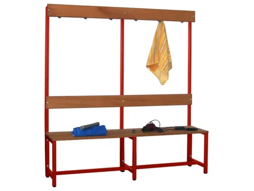 Omkleedbank LxB 1500x400mm Houten Latten Haken Enkelzijdig RAL3000
