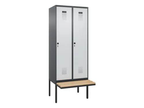 locker met bank,voor scheiding van kleding,HxBxD 2120x800x815mm,2vak