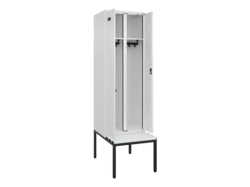 locker met bank,voor scheiding van kleding,HxBxD 2120x600x815mm,2vak