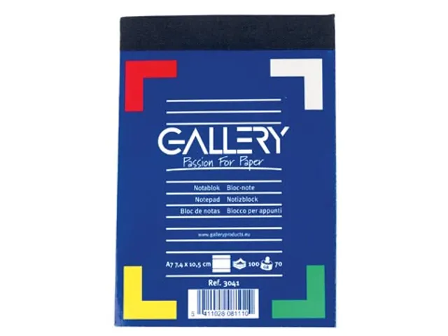 notitieblok, ft A7, gelijnd, blok van 100 vel