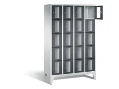 Lockerkast 1850x1190x500mm 4x5 vakken Cilinderslot Poten, RAL7021