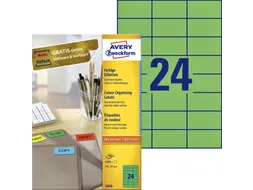 Gekleurd Etiket Avery Zweckform 70x37mm Groen 2400 stuks