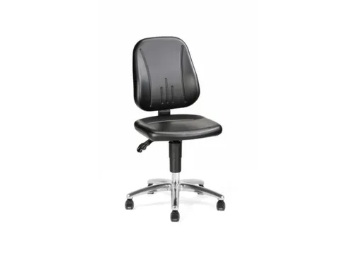 ESD-werkplaatsstoel kunstleer zwart 440-620mmx460x470mm wielen