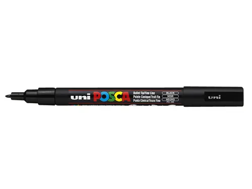 Verfstift Posca PC3M Fijne punt 0,9-1,3mm Zwart